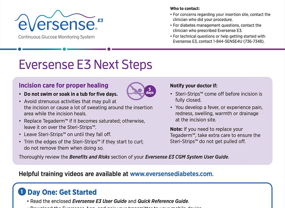 Eversense E3 Next Steps